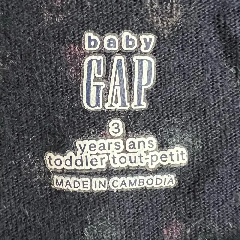 🍄 3/$15 Baby Gap Dress Girls 3T Navy Blue Rainbow Hearts Tank Cotton Casual